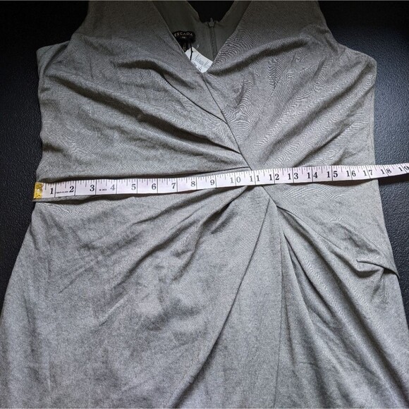 Escada V-Neck Sleeveless Knit Sheath Cactus Dress - Picture 6 of 16